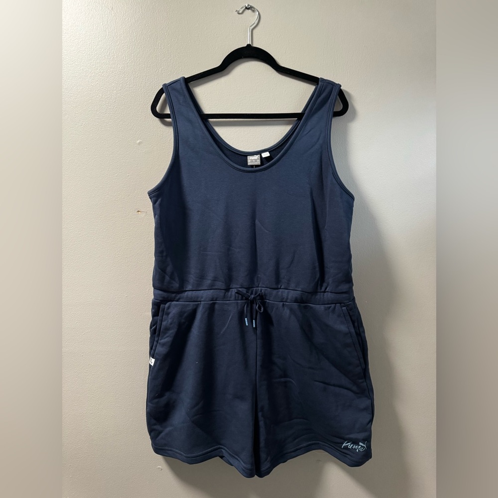 XL Puma Navy Blue Sleeveless One-Piece Romper